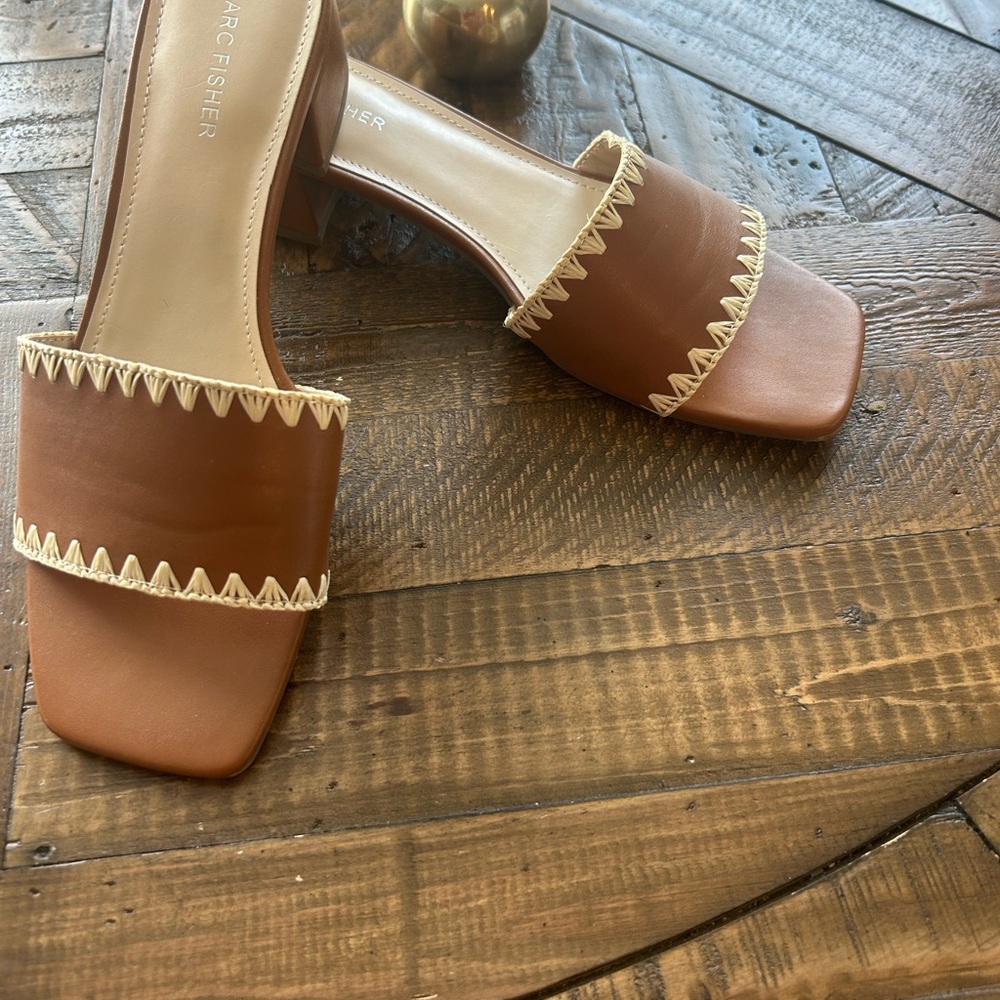 Marc Fisher Tan Leather Women's Sandals
